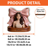 Custom Any Photo, Love Makeup - Personalized Makeup Wooden Desk Organizer