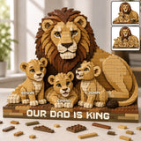 Our Dad Is King Lion - Personalized Father Shaped Building Blocks