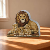 Our Dad Is King Lion - Personalized Father Shaped Building Blocks