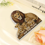 Our Dad Is King Lion - Personalized Father Shaped Building Blocks