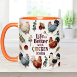 Life Is Better With Chicken - Personalized Chicken Accent Mug