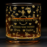 I Love You - Personalized Couple Whiskey Glass
