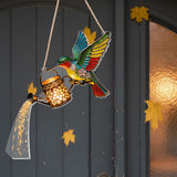 Garden Decor, Gift For Hummingbird Lovers - Personalized Hummingbird LED Light Acrylic Sign