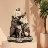 First Father's Day Family Wolf - Personalized Father Custom Shaped Acrylic Plaque