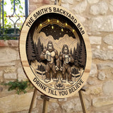 Drink Till You Believe - Personalized Camping Round Wood Sign