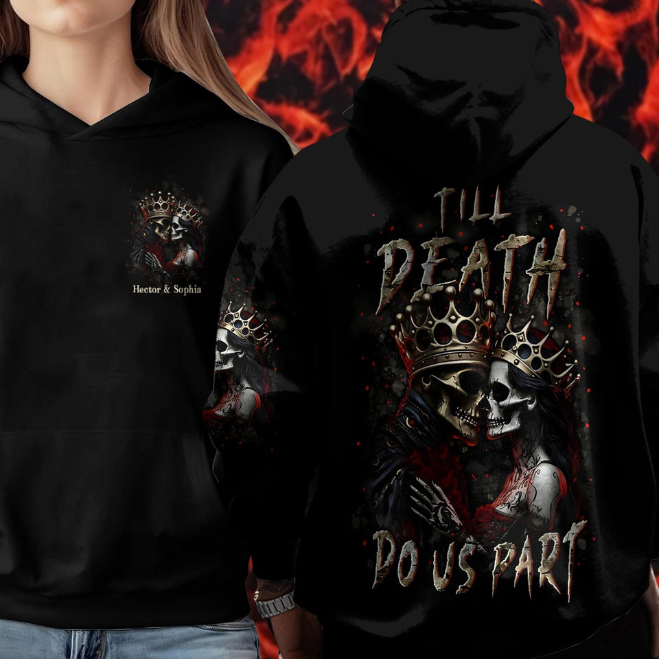 Till Death Do Us Part - Personalized Couple All Over Shirt