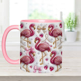 Love Flamingo - Personalized Flamingo Set Accent Mug with Acrylic Stirrers