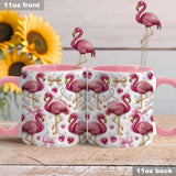 Love Flamingo - Personalized Flamingo Set Accent Mug with Acrylic Stirrers