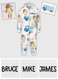 Kid Drawing Arts - Personalized Kid Hooded Jumpsuit