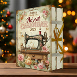 Love Sewing - Personalized Sewing Folded Advent Calendar With Ornaments