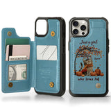 Just a Girl Who Loves Fall - Personalized Cat Wallet Phone Case