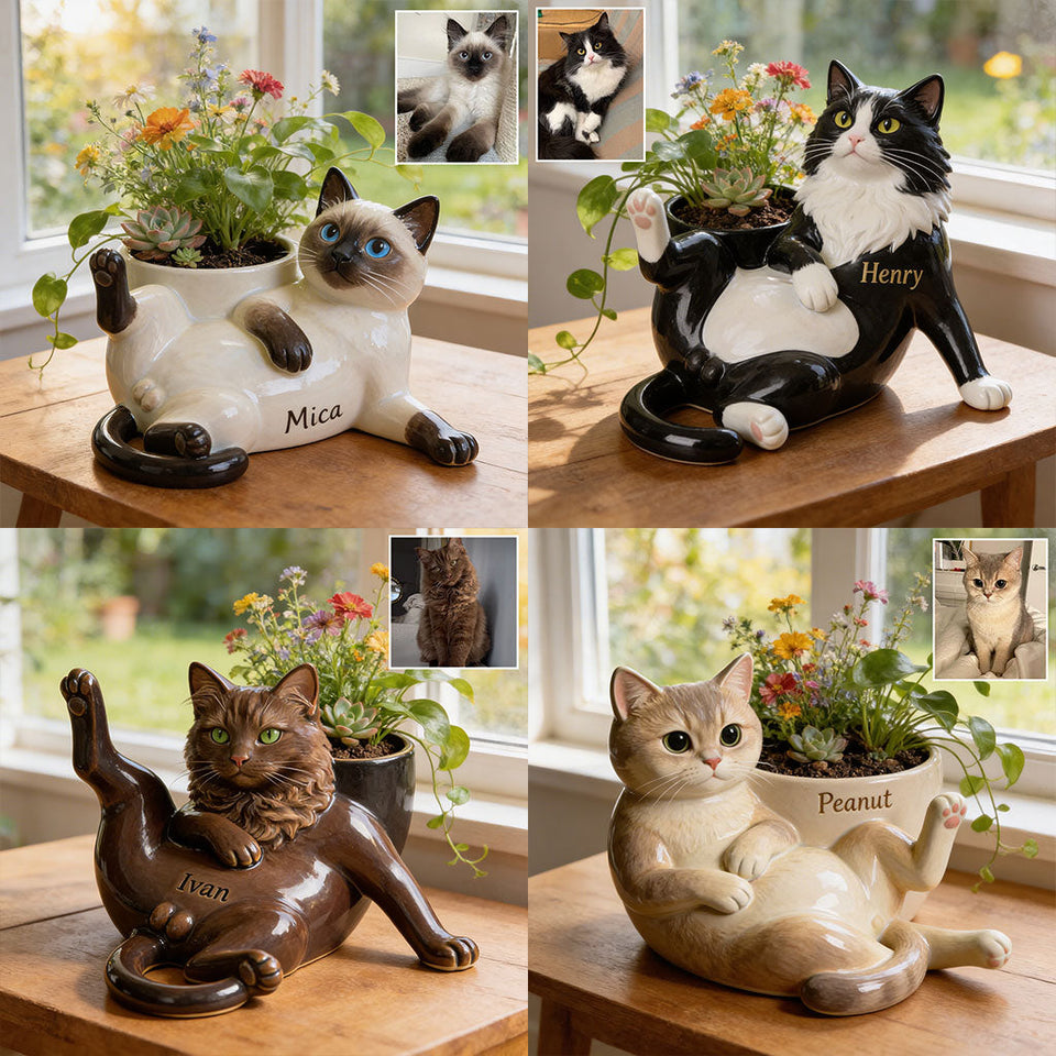 Custom Any Photo - Personalized Cat Acrylic Pot