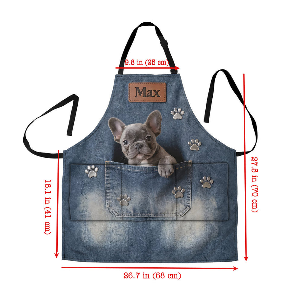 Any Photo Personalized Denim Dog Apron - Personalized Dog Apron With Pockets