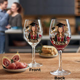 Custom Any Photo Graduation Party Gift - Personalized Graduation Wine Glass With Long Stem