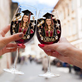 Custom Any Photo Graduation Party Gift - Personalized Graduation Wine Glass With Long Stem