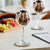 Custom Any Photo Graduation Party Gift - Personalized Graduation Wine Glass With Long Stem