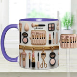 Makeup Artist - Personalized Makeup Set Accent Mug with Acrylic Stirrers