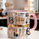 Makeup Artist - Personalized Makeup Set Accent Mug with Acrylic Stirrers