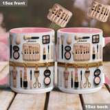 Makeup Artist - Personalized Makeup Set Accent Mug with Acrylic Stirrers
