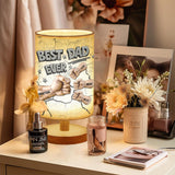 Best Dad Ever - Personalized Father Table Lamp with Wood Base