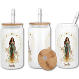 Custom Any Photo, Zodiac Sign - Personalized Horoscope Can Glass