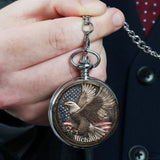 One Nation Under God - Personalized Bald Eagle Pocket Watch