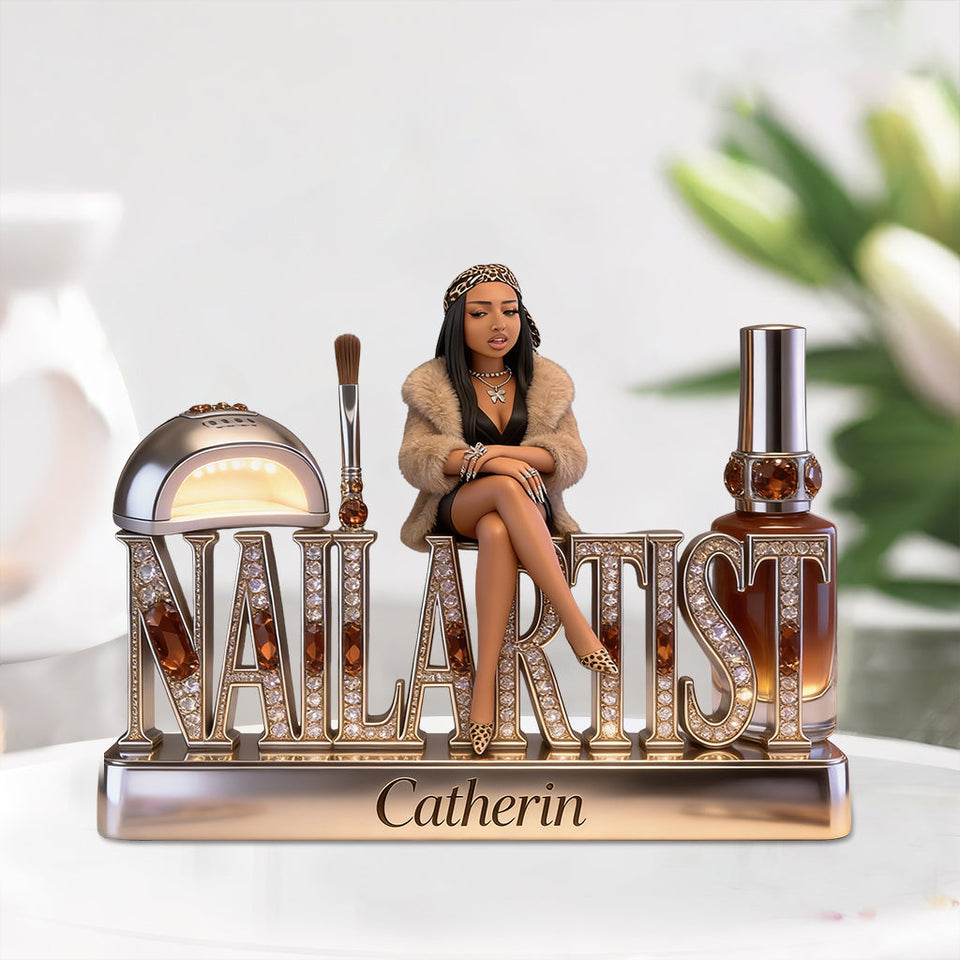 Nail Artist - Personalized Nail Salon Custom Shaped Acrylic Plaque