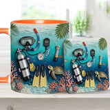 Suba Diving Lovers - Personalized Scuba Diving Accent Mug & Coaster