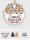 Naughty but Nice - Personalized Couple Ceramic Circle Ornament