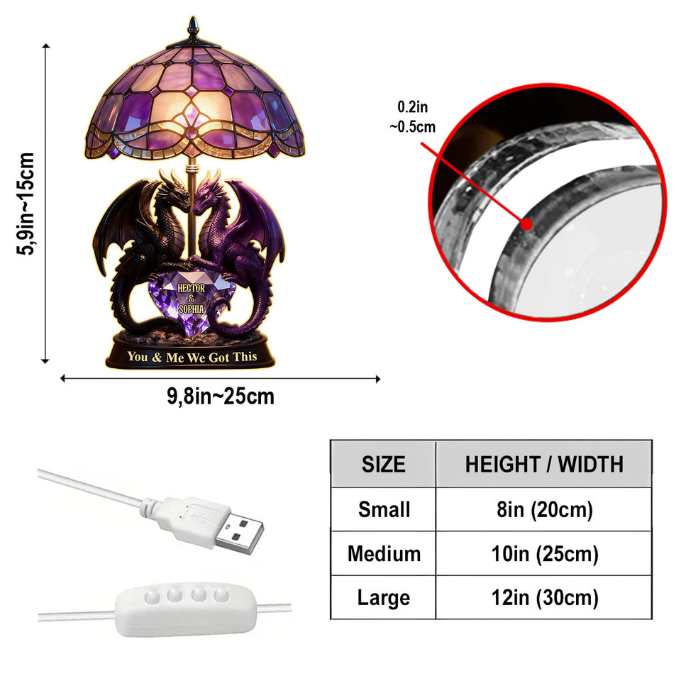 You & Me We Got This - Personalized Dragon Acrylic LED Night Light