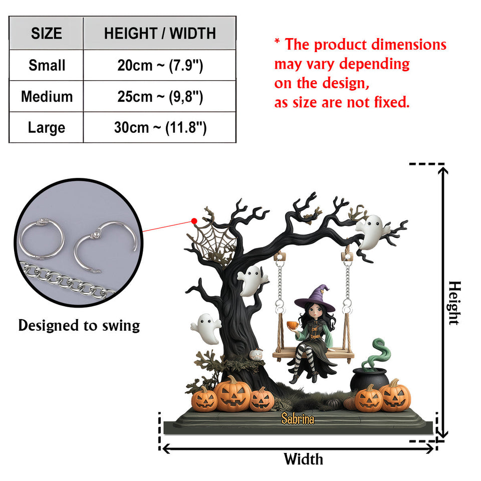 Beautiful Witch - Personalized Witch Plaque With Charm