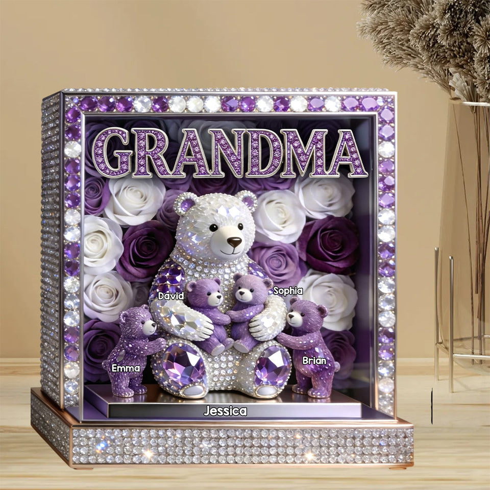 Mom/Grandma Bear - Personalized Mother Custom Shaped Acrylic Plaque