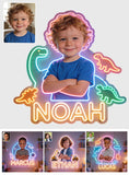 Any Photo Any Theme - Dinosaur, Astronaut, Construction,.... - Personalized Kid Neon LED Light Sign