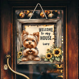 Welcome To My House - Personalized Dog Custom Shaped Wood Sign