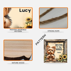 Welcome To My House - Personalized Dog Custom Shaped Wood Sign