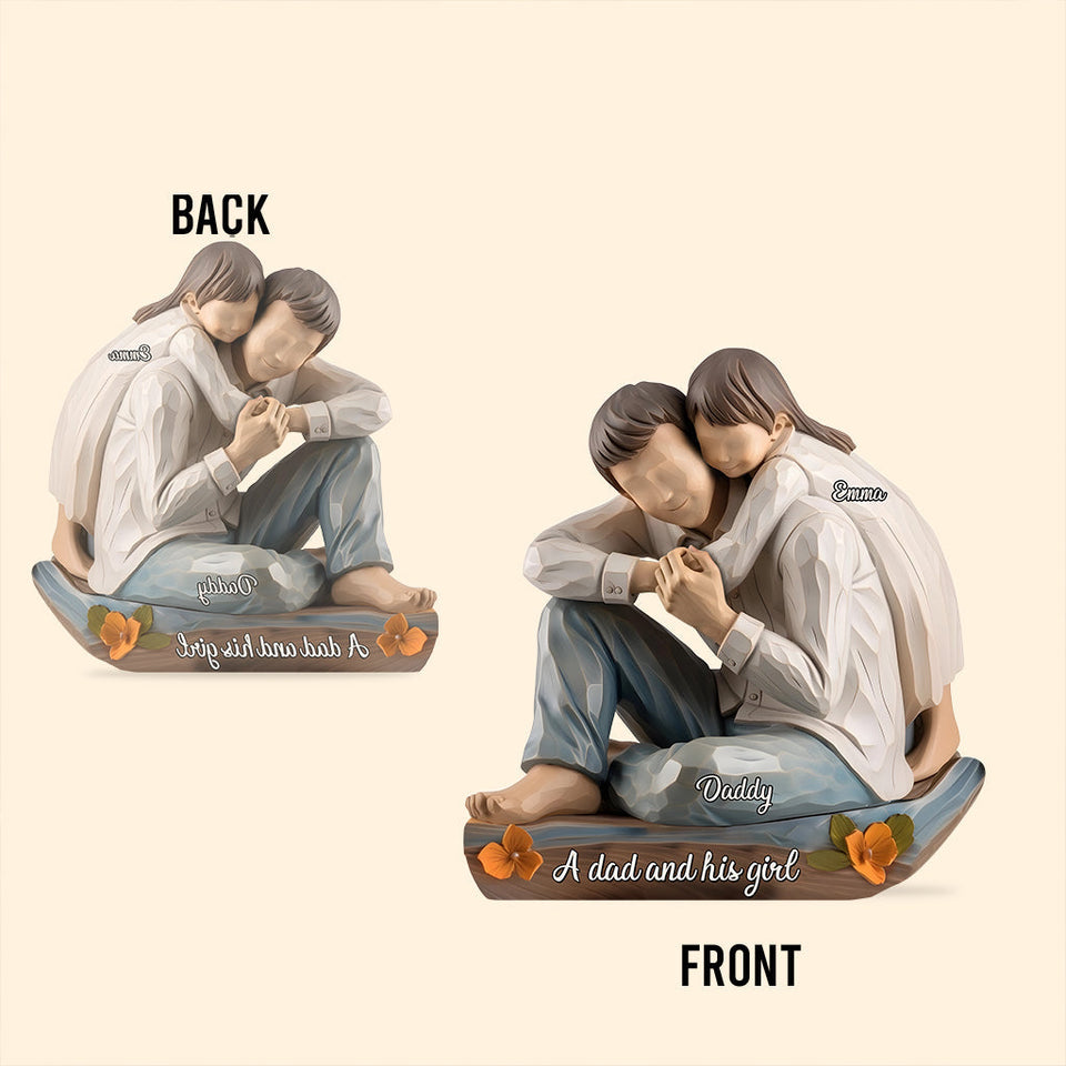 Daddy And Daughter, Son - Personalized Father Custom Shaped Acrylic Plaque