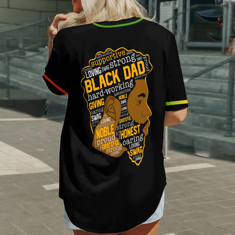 Black Father - Personalized Juneteenth Baseball Jersey