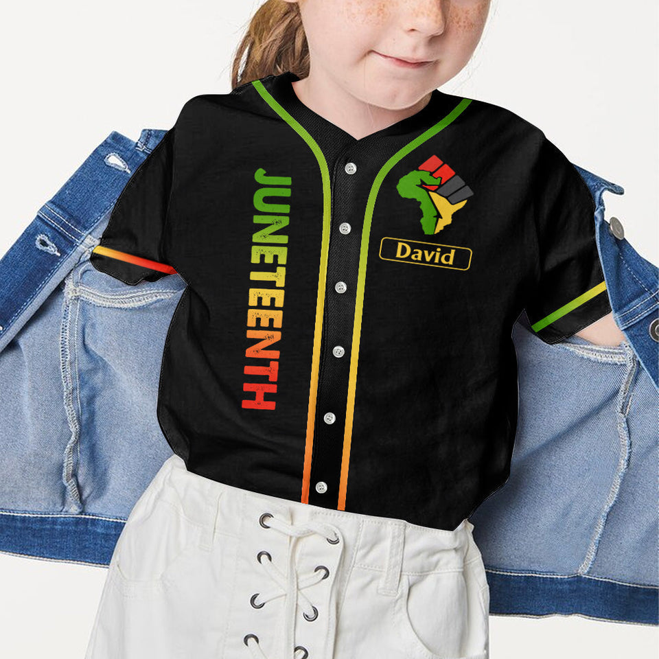 Black Father - Personalized Juneteenth Baseball Jersey