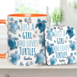 Just A Girl Who Loves Turtles - Personalized Turtle Accent Mug