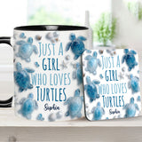 Just A Girl Who Loves Turtles - Personalized Turtle Accent Mug
