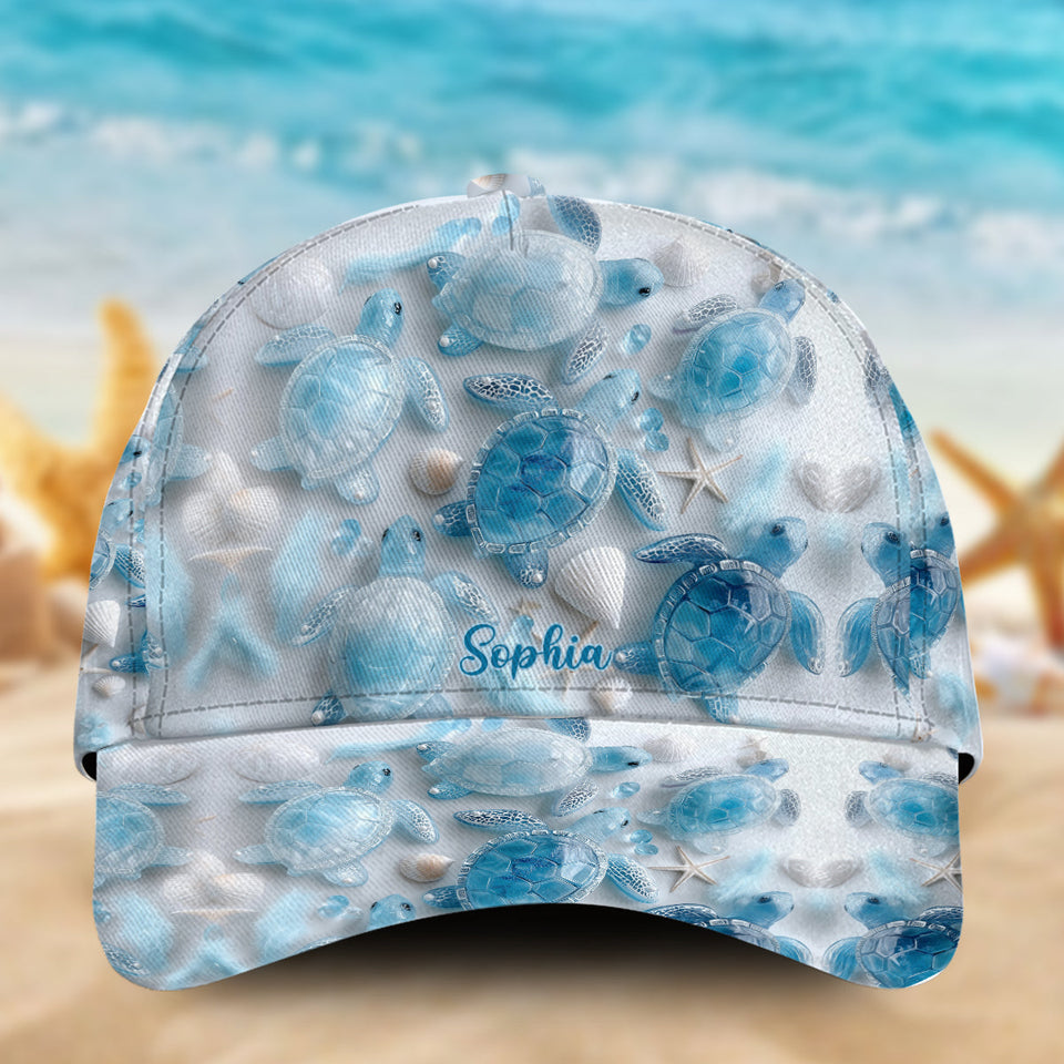 Sea Turtles The Ocean Is Calling - Personalized Turtle Classic Cap
