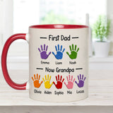 First Dad, Now Grandpa - Personalized Grandpa Accent Mug With Gift Box