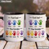 First Dad, Now Grandpa - Personalized Grandpa Accent Mug With Gift Box