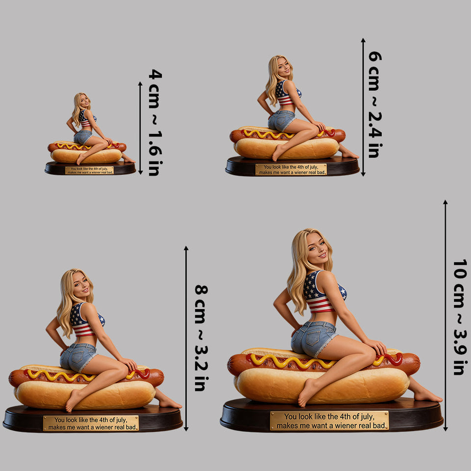 You Look Like The 4th Of July Makes Me Want A Hotdog Real Bad Spicy - Personalized Spicy Couple Premium 3D Figurine