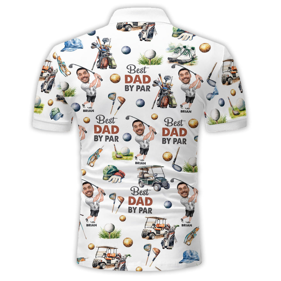 Best Golf Dad By Par - Personalized Golf Polo Shirt