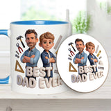 Custom Any Photo - Personalized Father Accent Mug & Coaster
