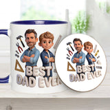 Custom Any Photo - Personalized Father Accent Mug & Coaster
