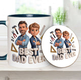 Custom Any Photo - Personalized Father Accent Mug & Coaster