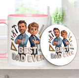 Custom Any Photo - Personalized Father Accent Mug & Coaster