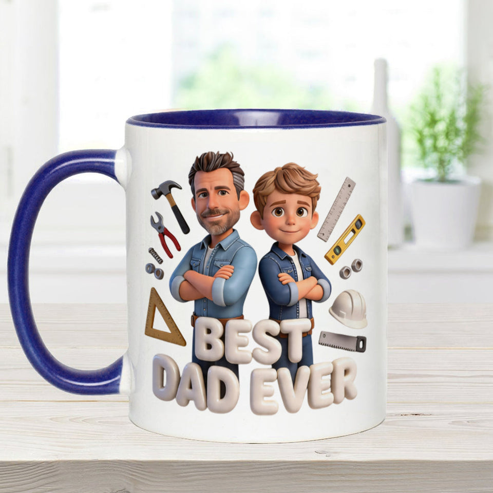 Custom Any Photo - Personalized Father Accent Mug & Coaster